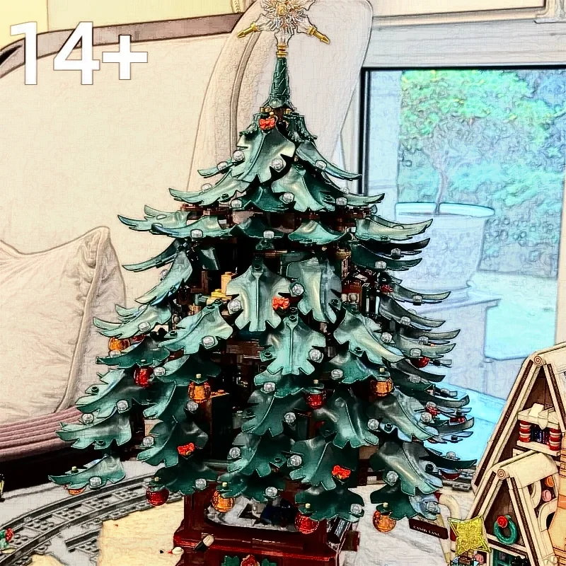 

IN STOCK 3171PCS 2025 New Christmas Tree Building Blocks Model Ornament Toys Birthday Xmas Home Decor Christmas Gifts