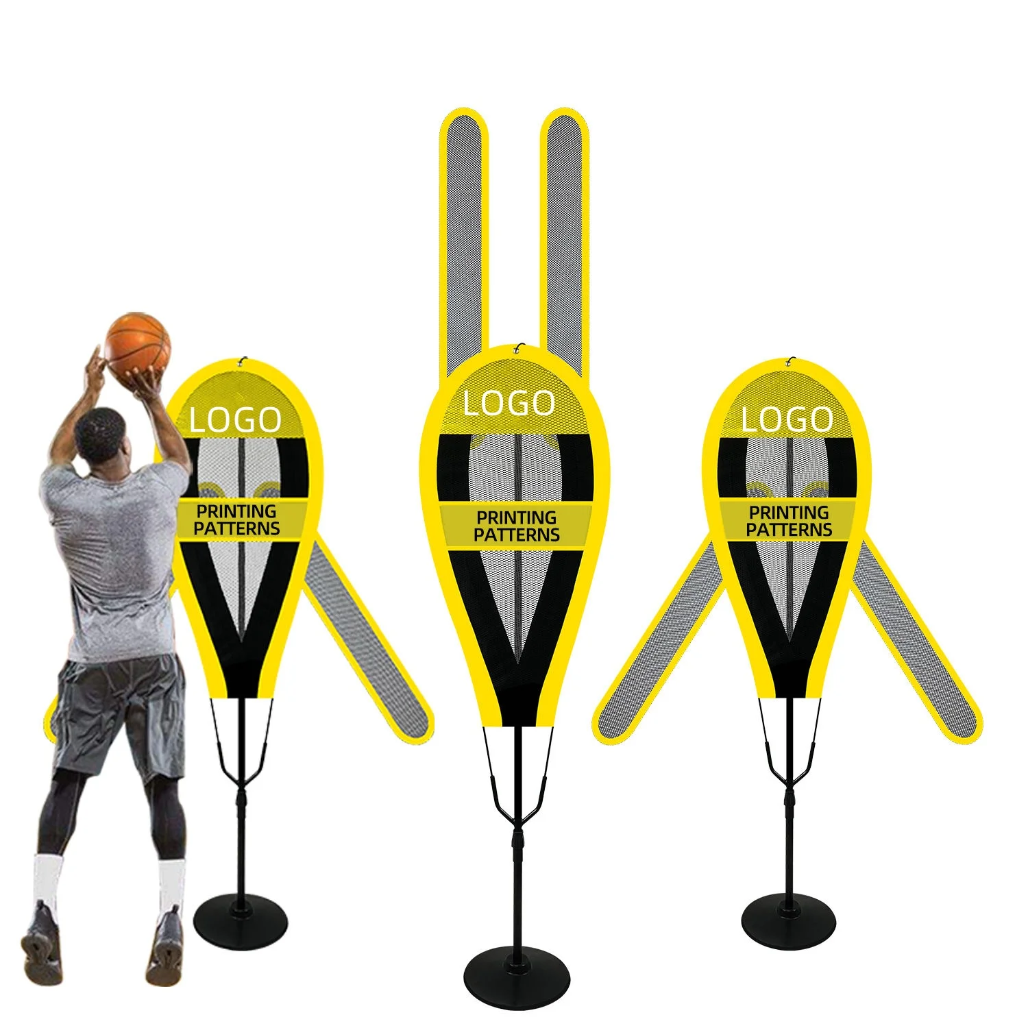 

Customisable Defender Basketball Training Net Obstacles Height Adjustable Collapsible Basketball Defender Dummy