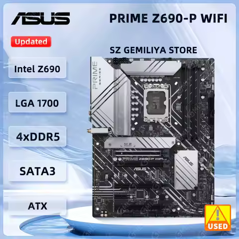 ASUS Prime Z690-P WiFi Motherboard LGA 1700 Intel Z690 DDR5 192GB PCIe 5.0 M.2 Wi-Fi 6 ATX support I9-14900 I5-14600 I5-14400