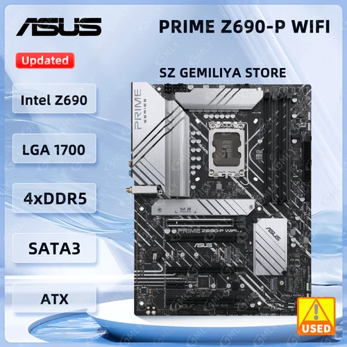 Imagen 1 del producto ASUS Prime Z690-P WiFi placa base LGA 1700 Intel Z690 DDR5 192GB PCIe 5,0 M.2 Wi-Fi 6 ATX compatible con I9-14900 I5-14600 I5-14400