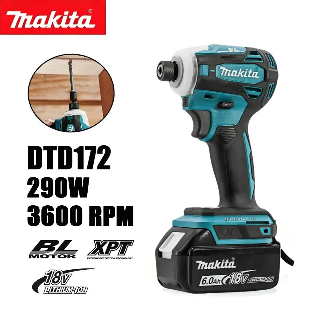 makita-dtd172-18v-brushless-impact-driver-180nm-lightweight-portable-screwdriver-for-household-diy-repair-construction-projects