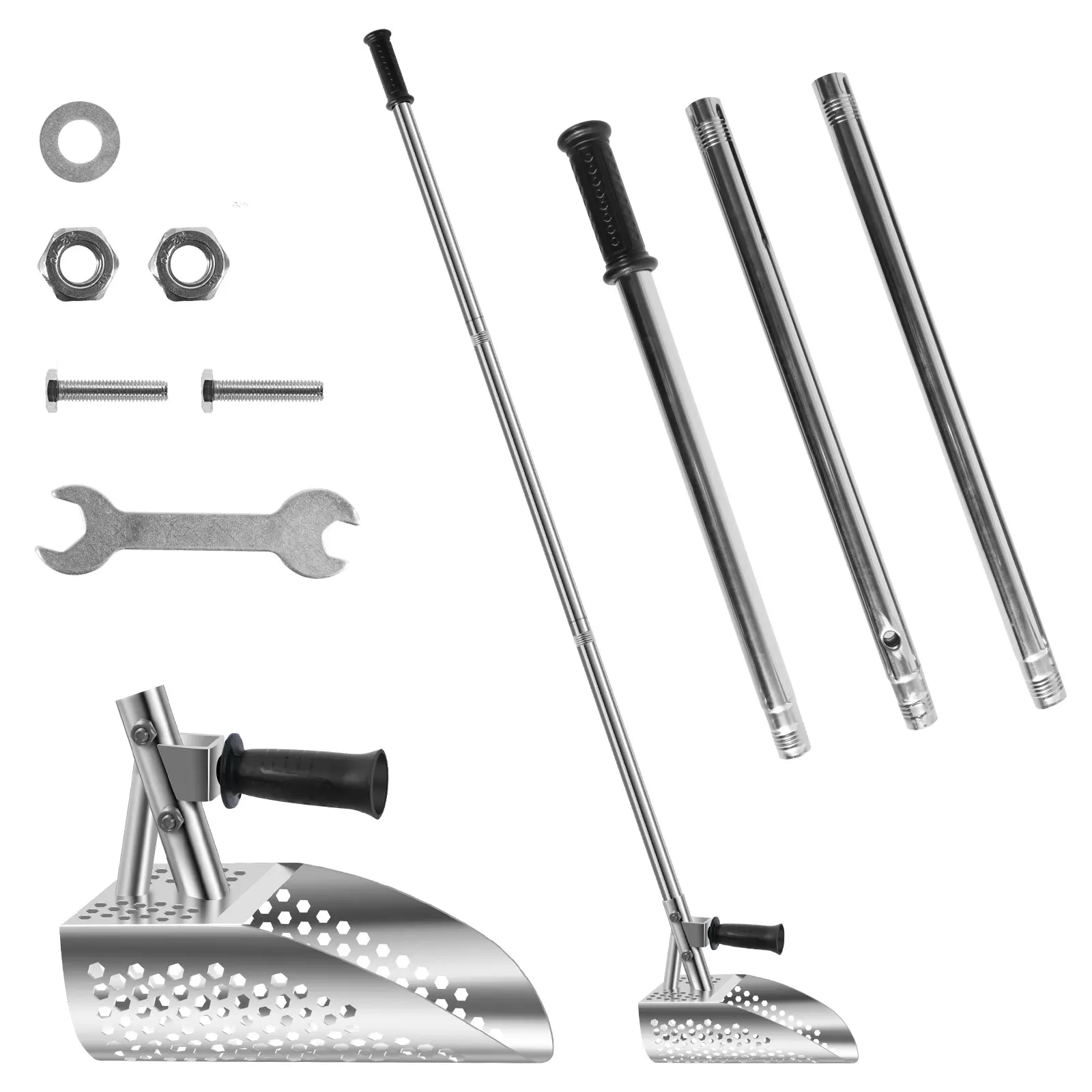 metal de detectando pa detector de metais caca ao tesouro peneira de praia aco inoxidavel 01