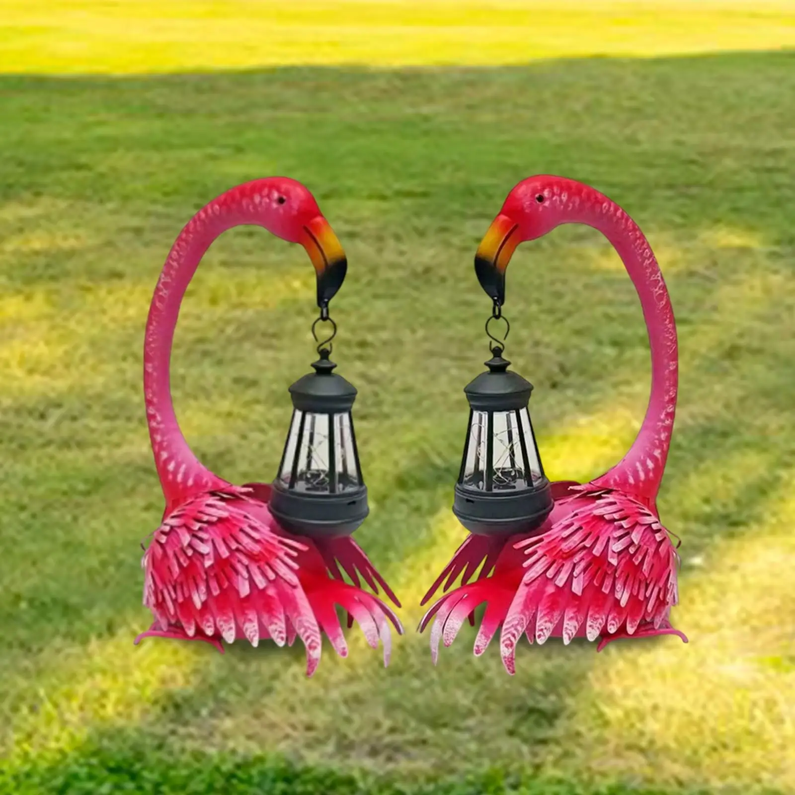 

2Pcs Flamingo Solar Garden Statues Lawn Ornaments for Balcony Patio Porch