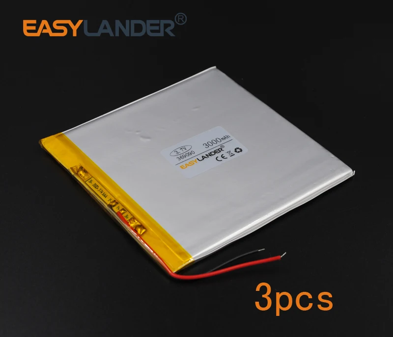 

3pcs 3.7V 3000mAh 369090 Polymer Li-ion Battery For Bluetooth Notebook Tablet PC PDA E-Book Power Bank Portable DVD GPS