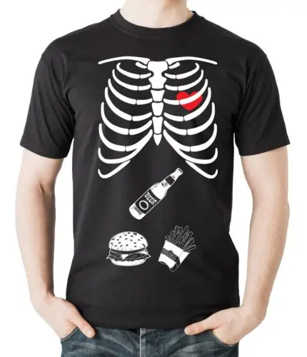 Skeleton Burger Beer Halloween T-shirt Halloween Costume tee Funny Food tee