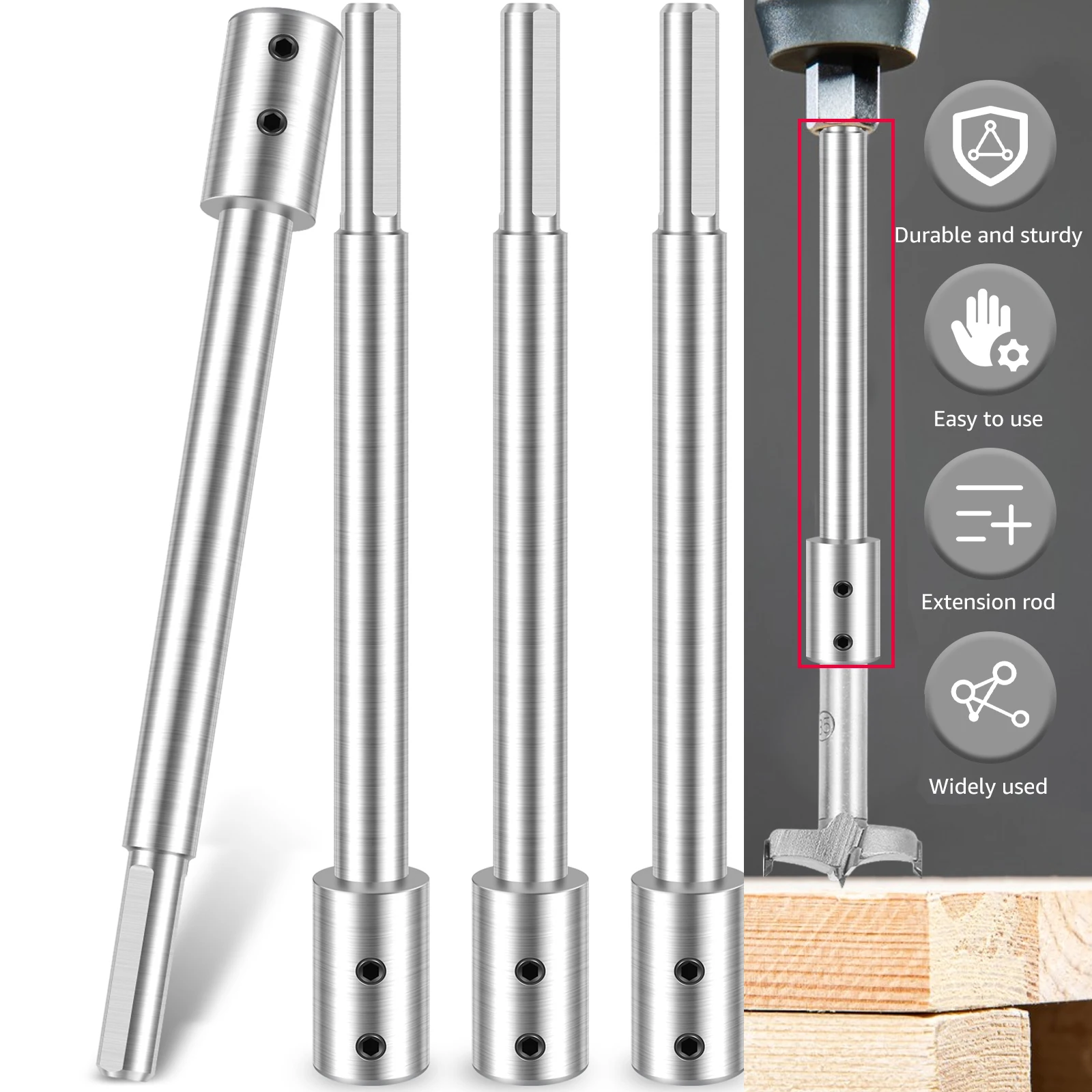 

4 шт., 17 см, удлинитель колонки 0,36 дюйма, шестигранный магнитный держатель бит, прочный удлинитель, адаптер рукава для электрической дрели