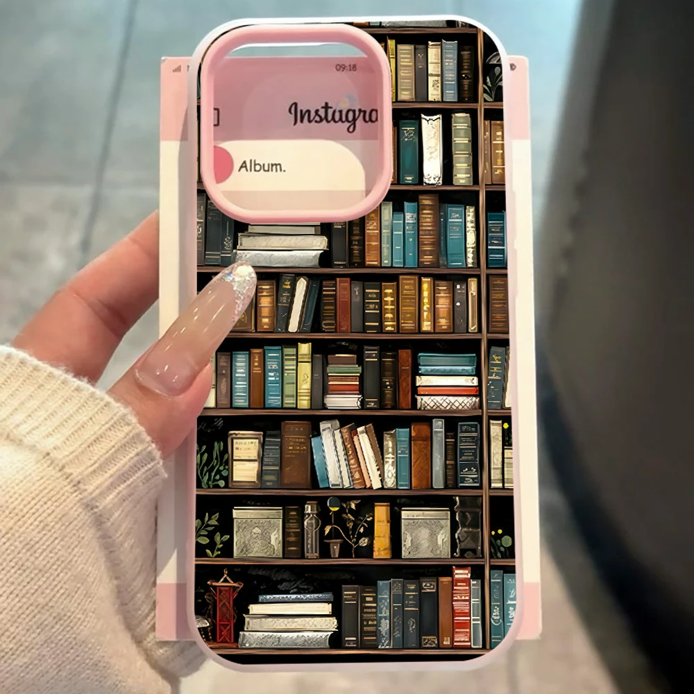 für Xiaomi Redmi Note 14 13 12 11 10 Pro Plus 4G 5G Redmi 14C 13C 15C Retro-Bücherregal-Muster Kunst-Handyhülle Silikon-TPU-Cover – Detail 5