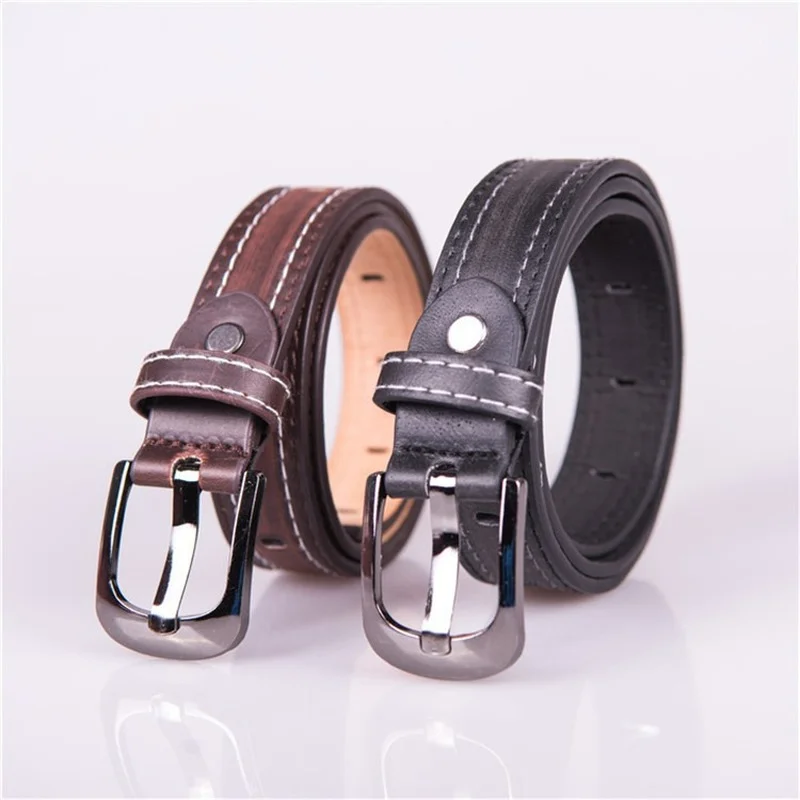 75-100cm Children's Belt Black Brown Leather Pin Buckle Wear-Resistant Boys Girls Outdoor Belts 2022 Hot Sale Wholesale