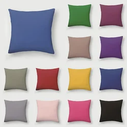 Solid Color Polyester Sofa Pillow Cover Warm Orange Blue Cushion  Colorful  Case Bedroom Waist Decorative case
