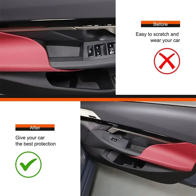 For BMW 5 Series G60 2024+ Soft Carbon Fiber Car Door Storage Box Slot Pad Sticker Protection Car Interior Accessories