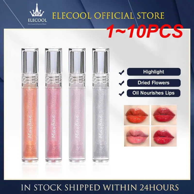 1~10PCS Lip Gloss Transparent Holographic Lip Plumping Shiny Pearl Moisturizer Color-changing Oil Lip Makeup Plumper Nutritious