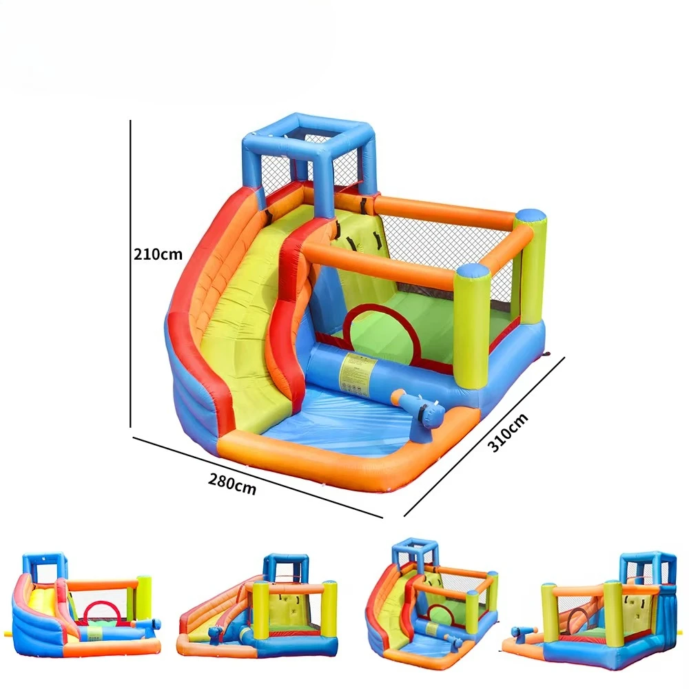 Opblaasbare waterglijbaan Moonwalk Water Jumper Uitsmijter Springkasteel Springen Thuisgebruik Bounce House Party voor kinderen