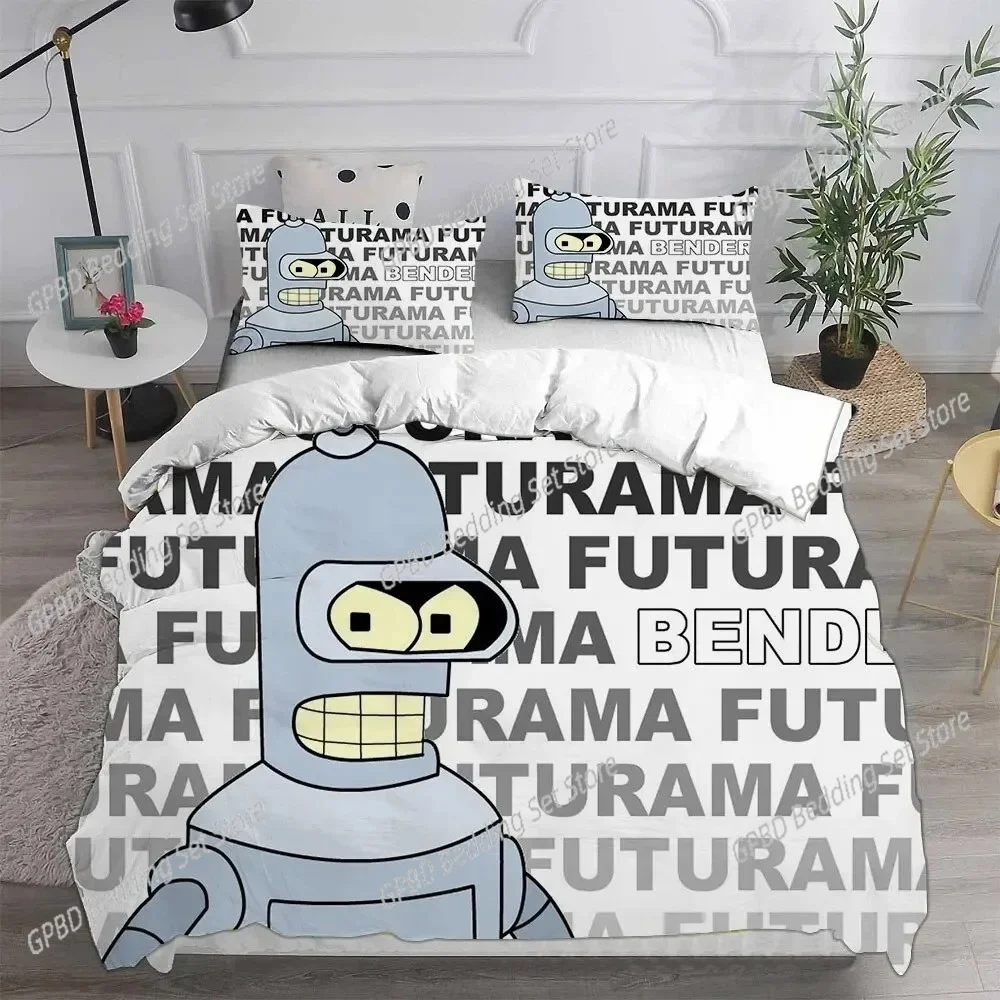 

3D Cartoon Futuramas Bender Bedding Set Boys Girls Twin Queen Size Duvet Cover Pillowcase Bed Kids Adult Fashion Home Textiles