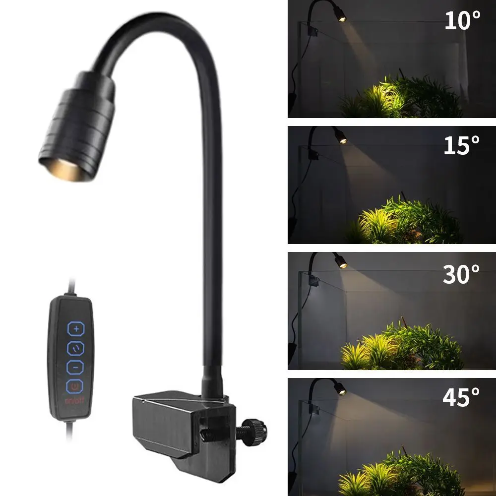 

Adjustable Zoom Mini Clip-on Aquarium Lamp 360 Degree Rotation 3W Fish Tank Clip Lamp Waterproof Energy Saving