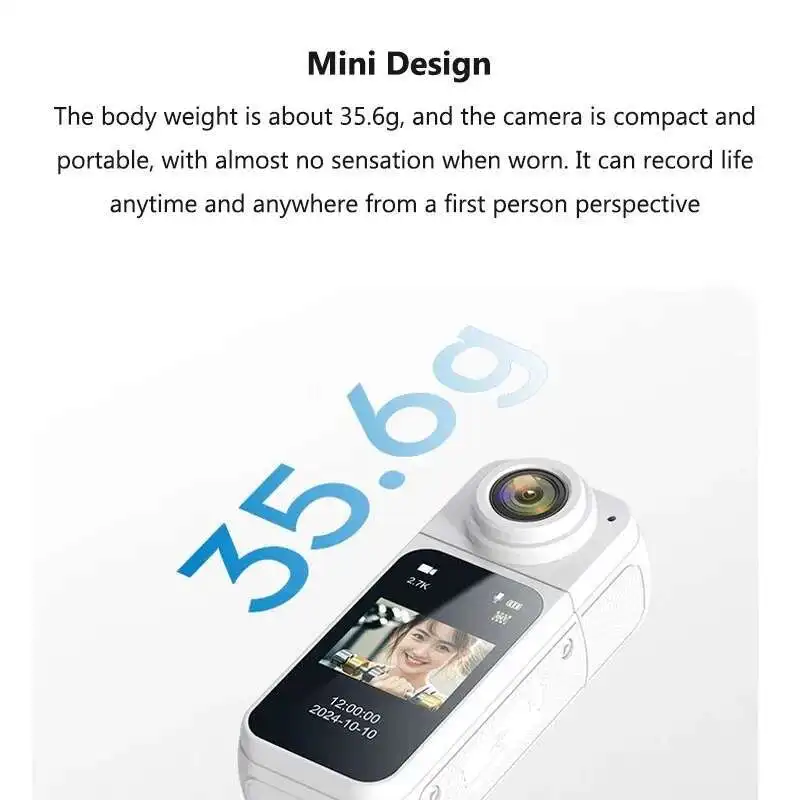 Mini Sports Camera With High-definition Recording And Strong Magnetic Attraction. Compact And Portable 180 ° Twist Lens Camera