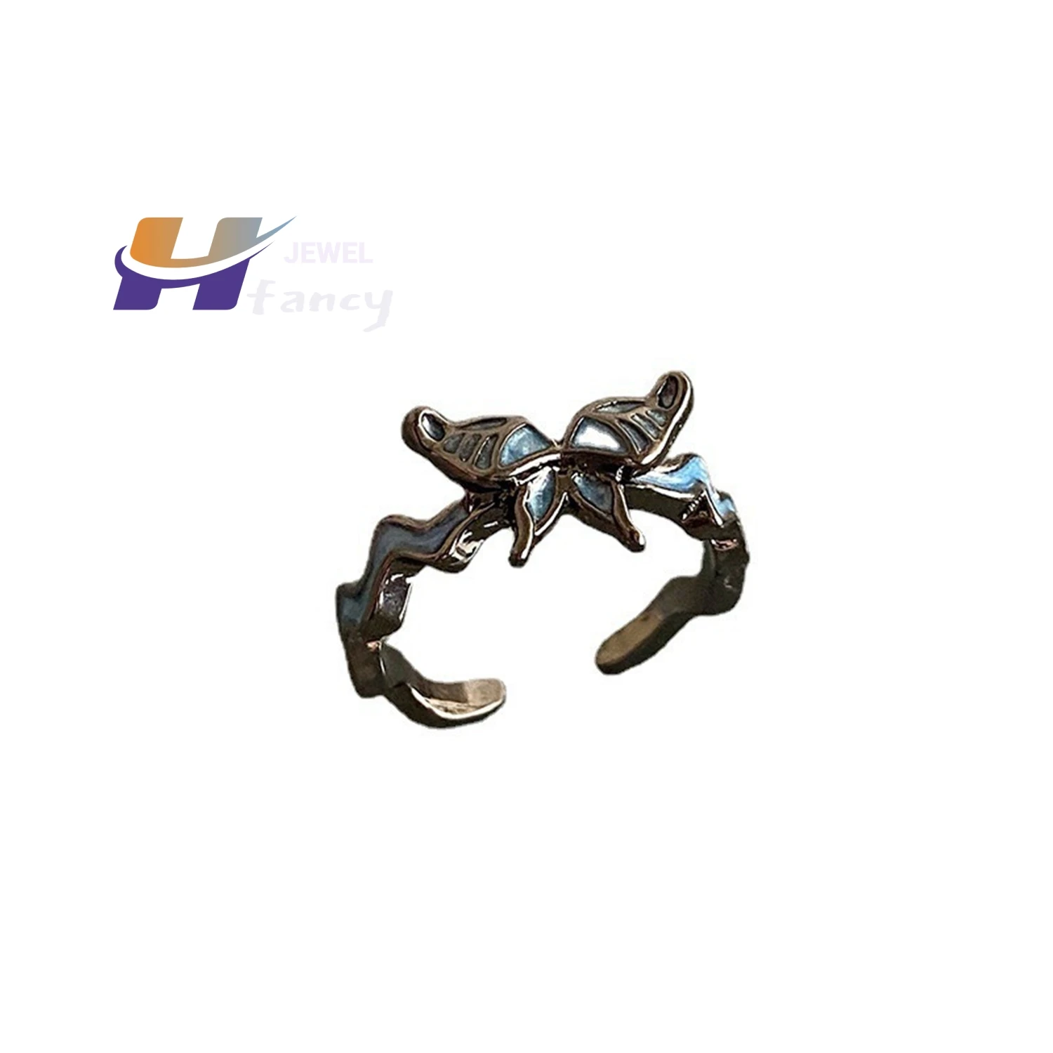 Dream Butterfly Ring Girls Ins Vintage Chic Slim Statement Ring for Index Finger, Daily Wear