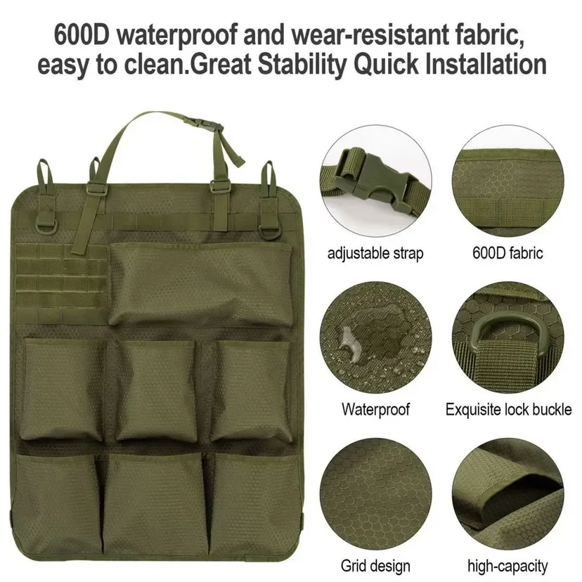 Car Seat Storage Organizer Seat Back Storage Bag Tactical Camo Hanging Bags Car Stowing Tidying Pocket Interior Accessories image 5