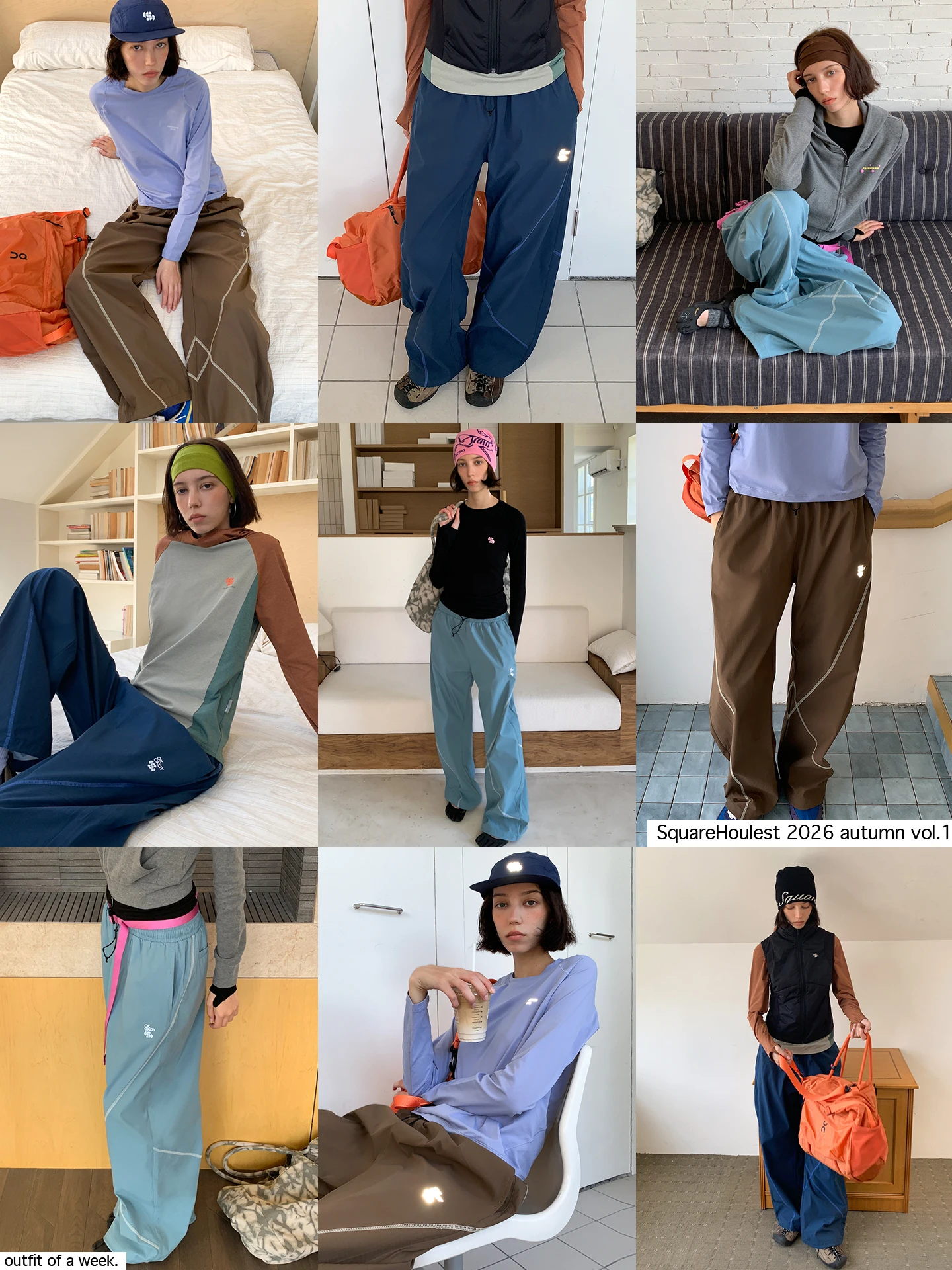Outdoor Workwear Loose Fit Trousers with Drawstring Casual Cargo Pants for Women Autumn Season Color Block Pattern Polyester ...