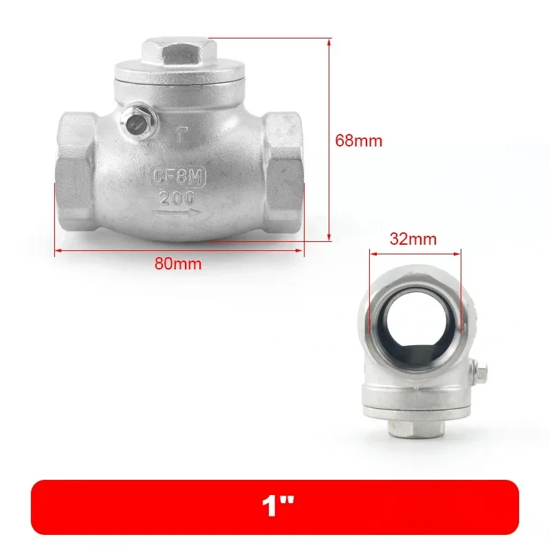 Stainless Steel 304 Horizontal Check Valve Female Thread Non-return Valve for Water Oil Gas