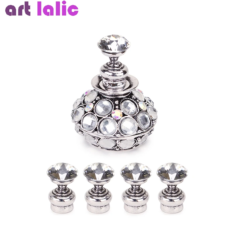 Retro Magnetic Nail Art Holder, Acrylic Crystal Nail Tip Practice Practice, Training Display Stand, DIY Manicure Tool