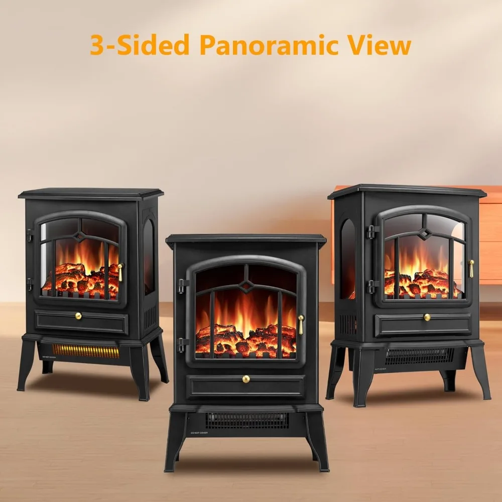 موقد كهربائي داخلي XBeauty مقاس 22 بوصة مع تأثير لهب ثلاثي الأبعاد قابل للتعديل وحماية من الحرارة الزائدة