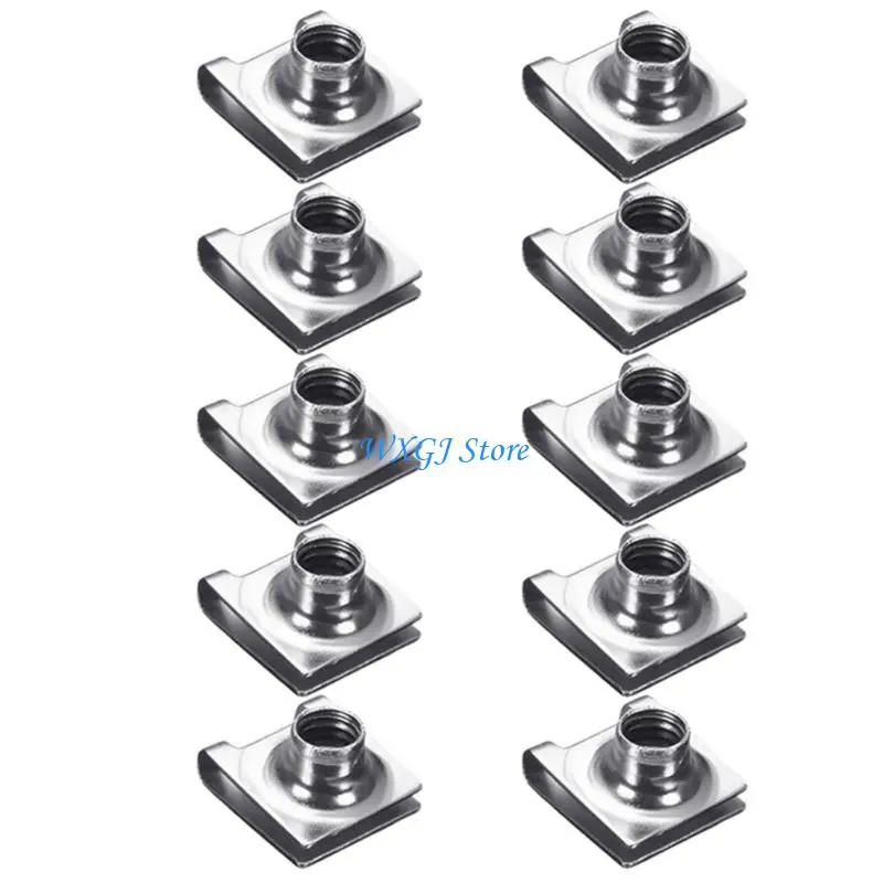 

37JE 10pcs 6mm Bumper License Plate Mounting U Type Clips