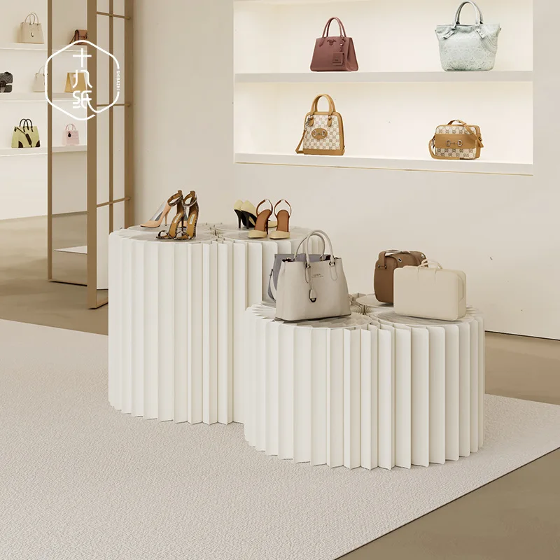 

Cylinder display stand Display stand Window decoration stand Folding display Circular decoration table Island floor-to-ceiling r