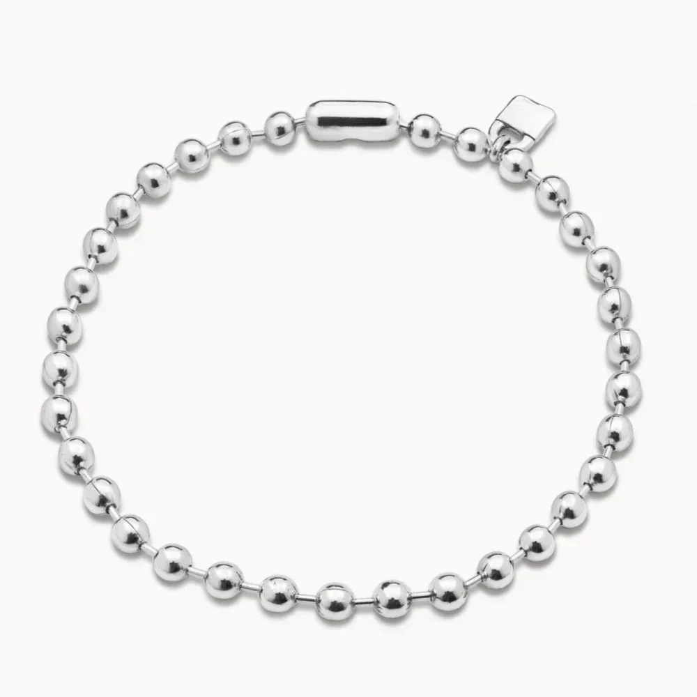 Women's Silver Bead Necklace, Vacation Style Gift