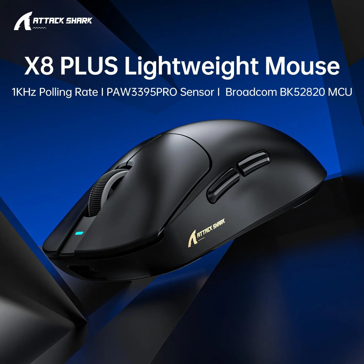

ATTACK SHARK X8Plus 55g Superlight Wireless Gaming Mouse with 40K DPI,PAW 3395PRO Sensor, Broadcom BK52820 Chip,HUANO Switch