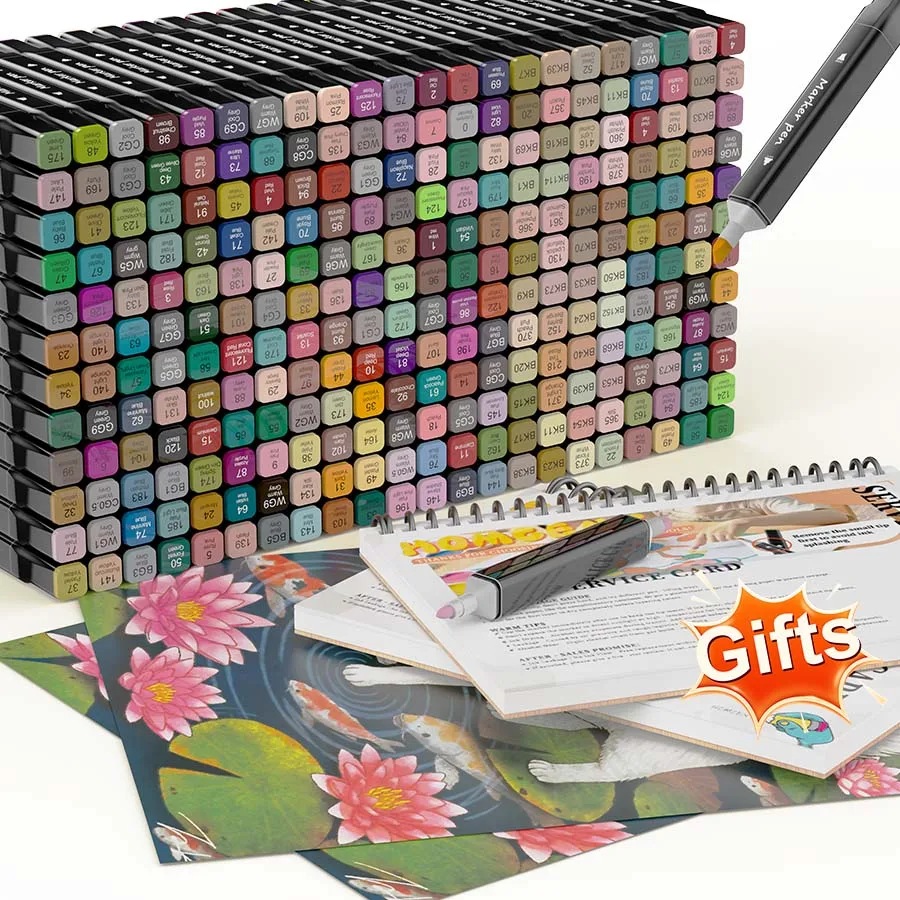 24-268 علامات ملونة، مزدوجة الأطراف وسريعة الجفاف، مجموعة التصميم والرسم، للتلوين الهزلي، هدايا العيد، قاعدة الزيت #3