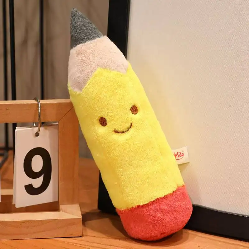 Dernière papeterie crayon règle en caoutchouc porte-clés pendentif poupée Kawaii en peluche jouet dessin animé mignon cadeau d'anniversaire pour enfants