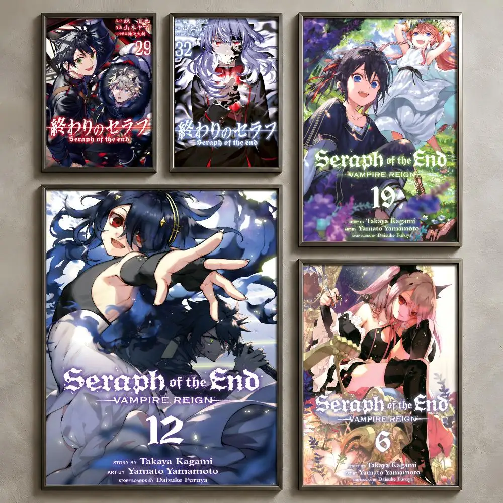 Anime Seraph of the End Poster Vintage Self Adhesive PP Wall Decor Art Waterproof Home Bar Bedroom Decoration Gift
