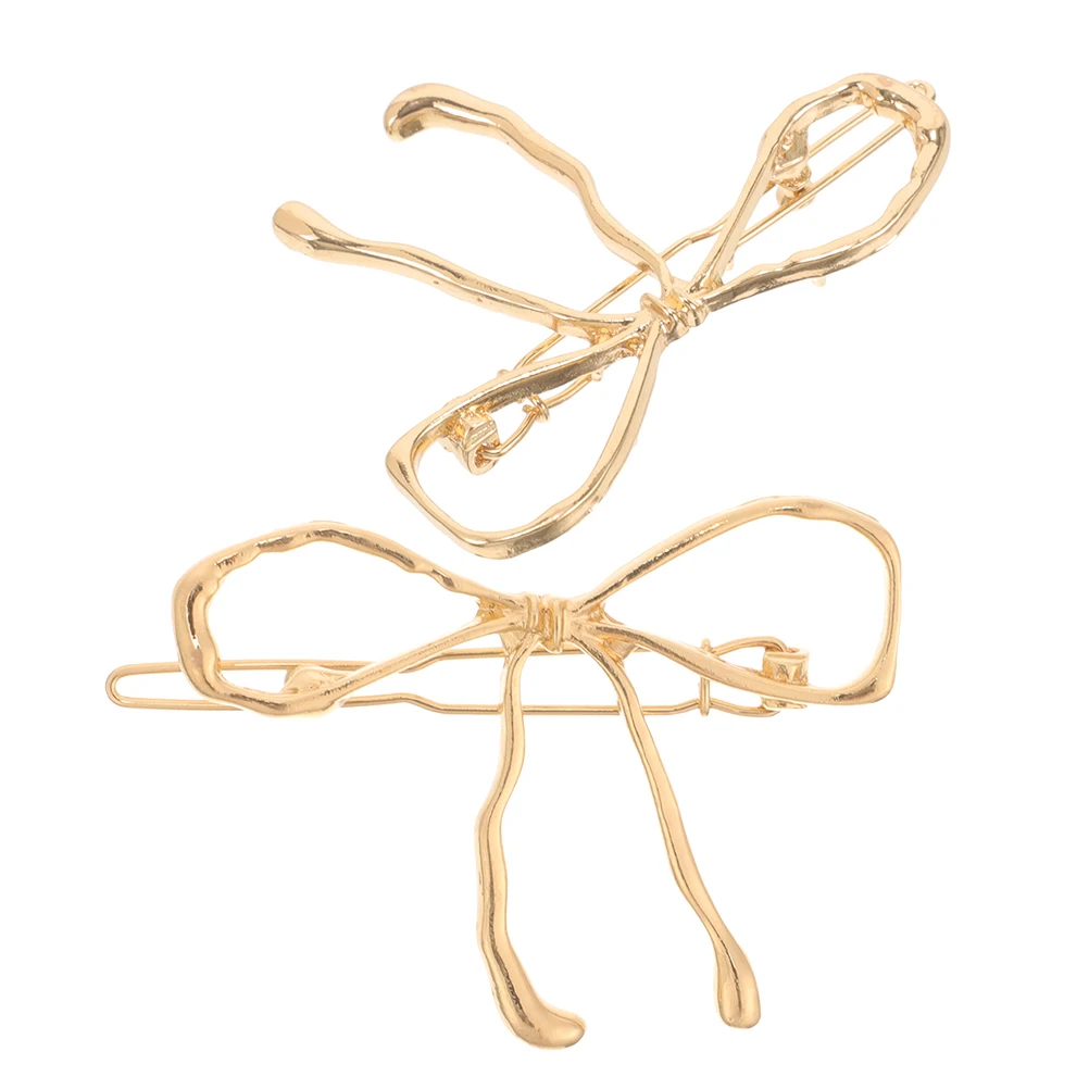 

2Pcs Hair Clips Vintage Bowknot Design Cute Accessories Small Metal Hair Bow Clips for Daily Styling Small Metal Hairclip