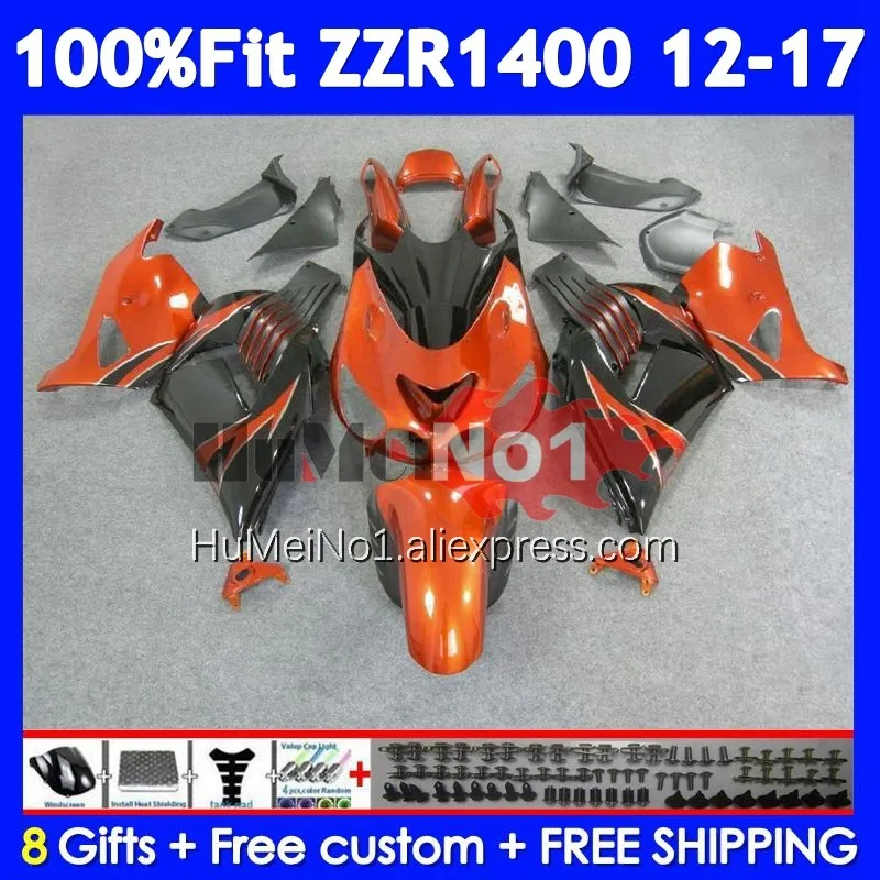 Body For KAWASAKI NINJA ZZR1400 ZZR 1400 12 13 14 15 16 17 230No.68 ZZR-1400 2012 2013 2014 Orange Black 2015 2016 2017 Fairing