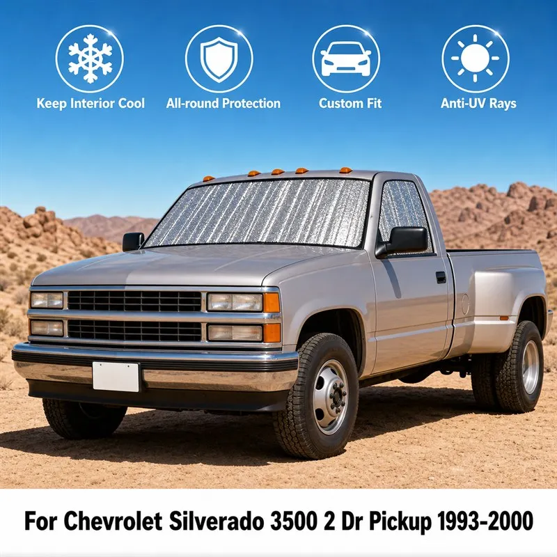 For Chevrolet Silverado 3500 2 Dr Pickup 1993-2000 Car Window Sunshades UV Block Privacy Heat Insulated Foldable Car Curtain