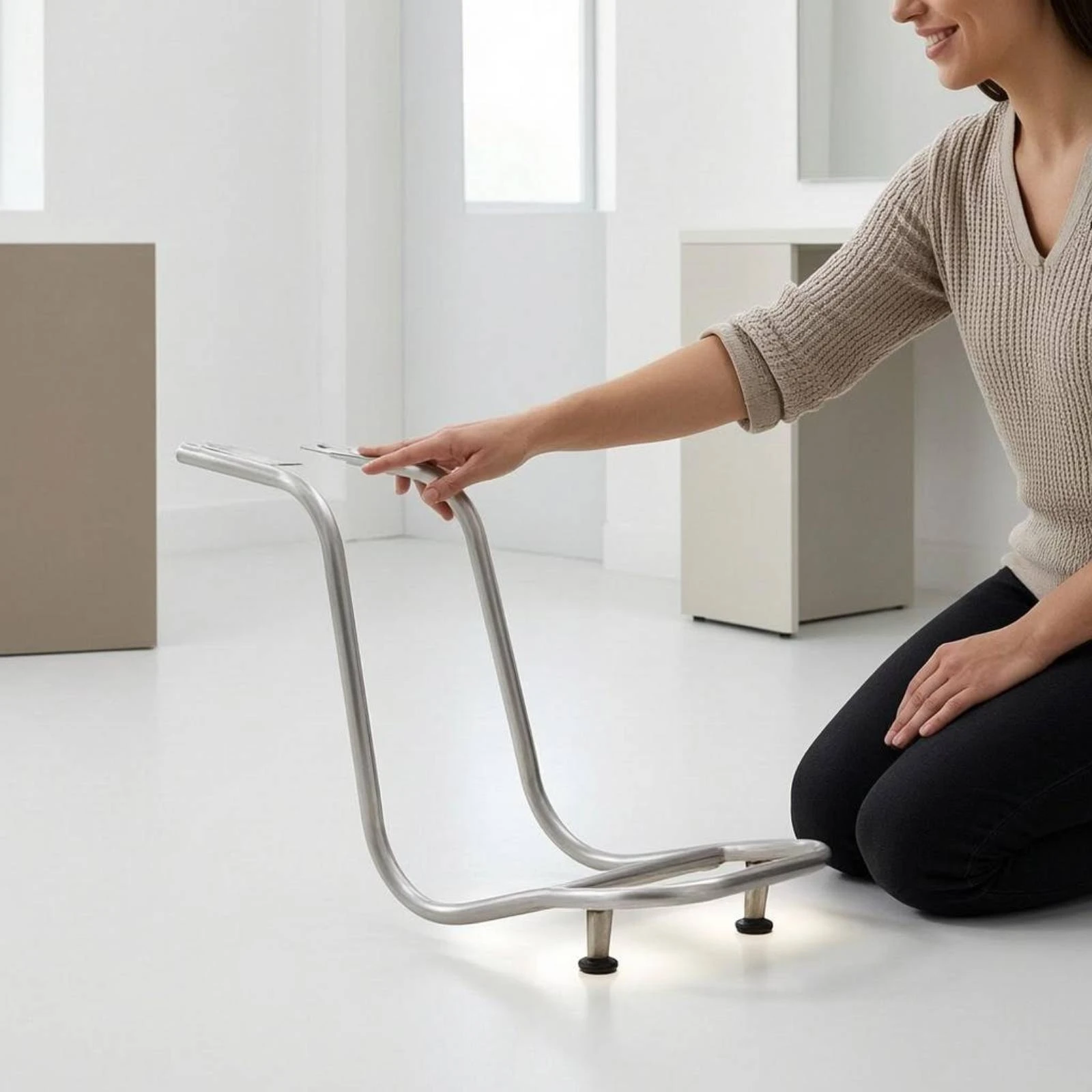Steel Footrest Bracket Chrome Finish Barber Chair Footrest Replacement Foot Rest Lower Support Bar Salon Hardware Sleek Design