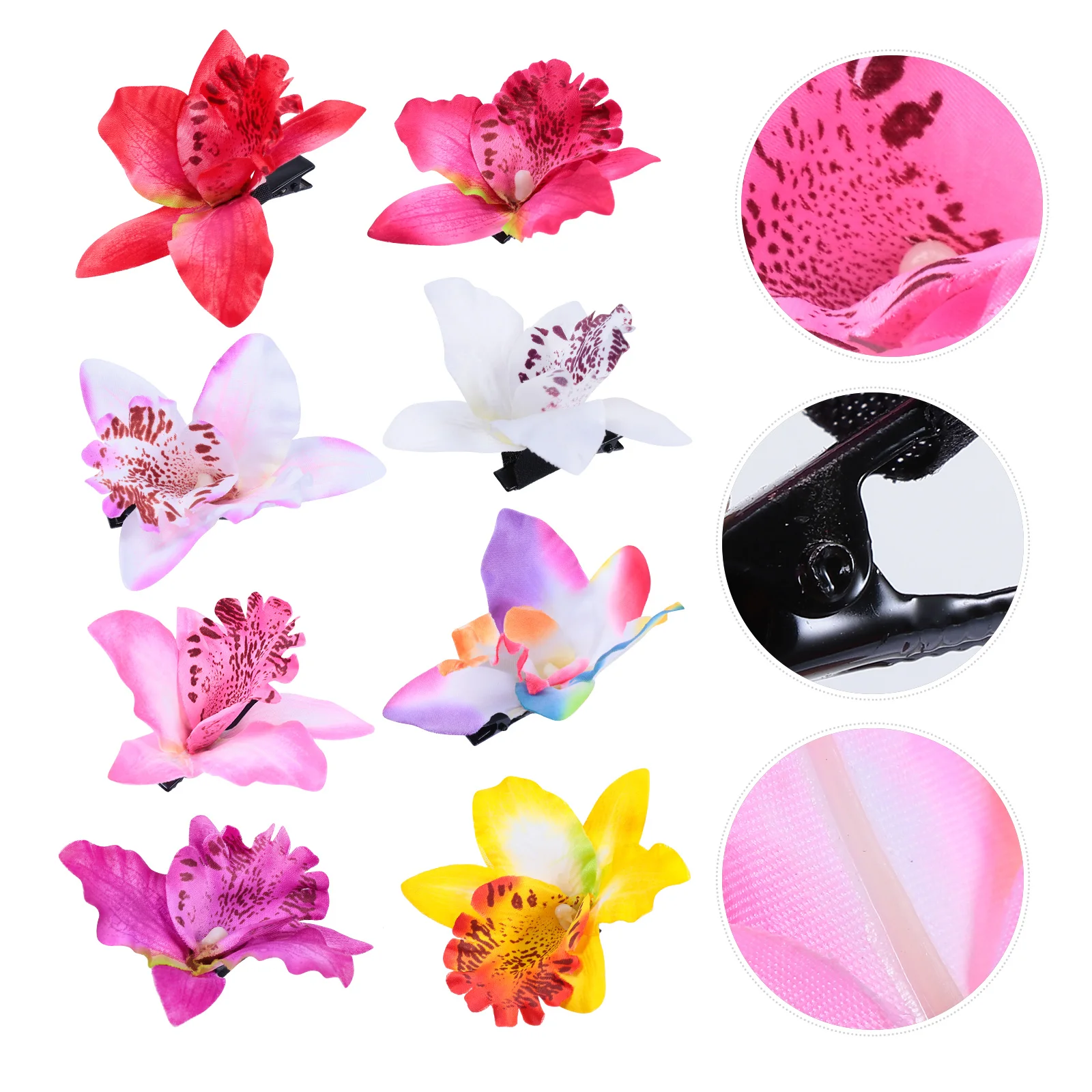 

8 Pcs Beach Photo Hair Flower Clip Sturdy Fabric chid Design Hairpin Accessories Girls Wedding Bridesmaid Party Non Fading
