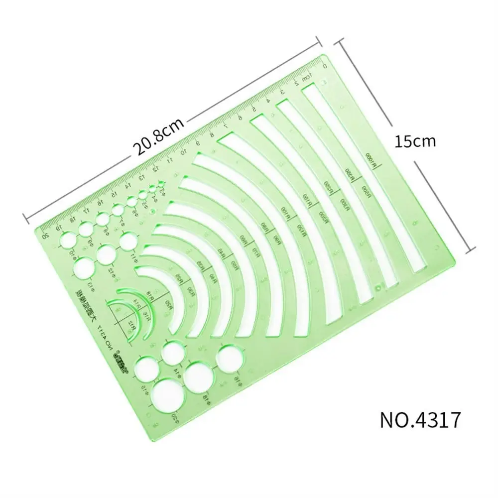 Transparent Students Circles Oval Measuring Tool Stencil Template Ruler Geometric Ruler Curve Ruler Drawing Ruler