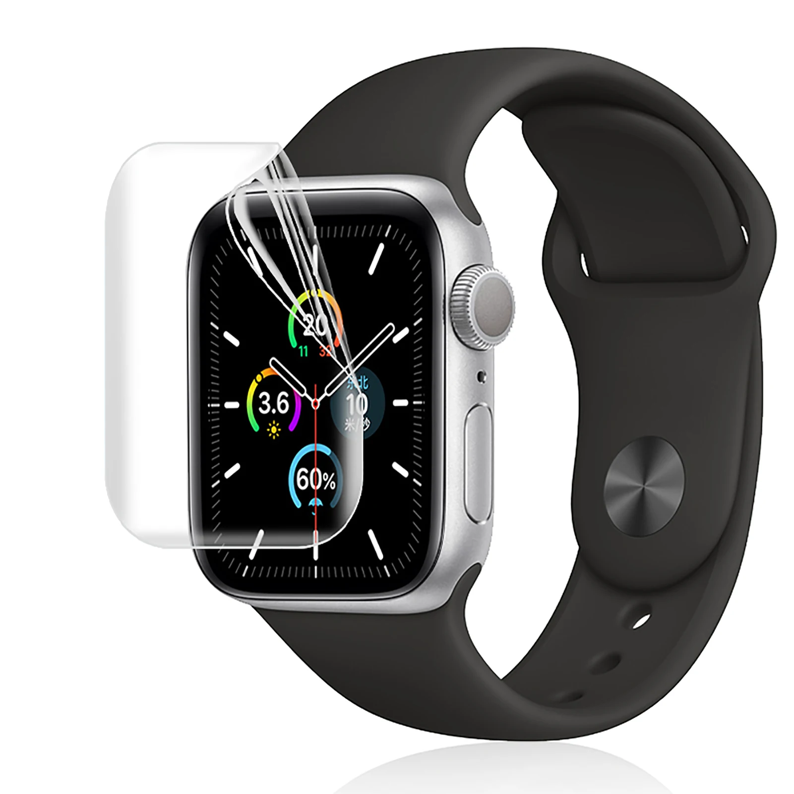 Pełne pokrycie ekranu dla zegarka Apple 1, 2, 3, 4, 5, 6, 38mm, 40mm, 42mm, 44mm, wrażliwe na dotyk, hydrożelowa, ochronna, miękka folia