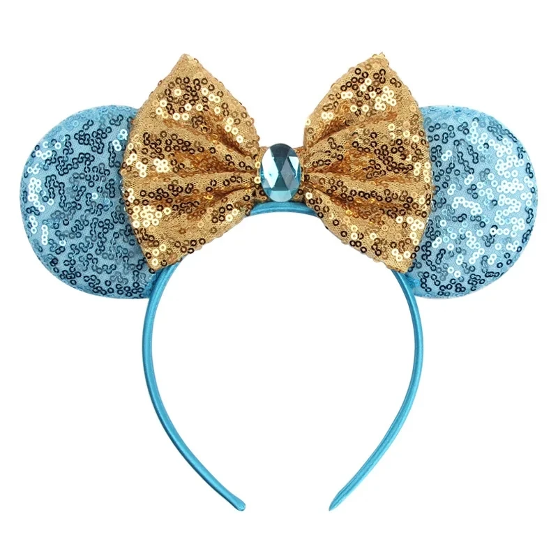 9.5 CM New Cute Glitter Crown Hairband Sequins Bows Mouse Ears Headband Kids Festival Party Cosplay Headband