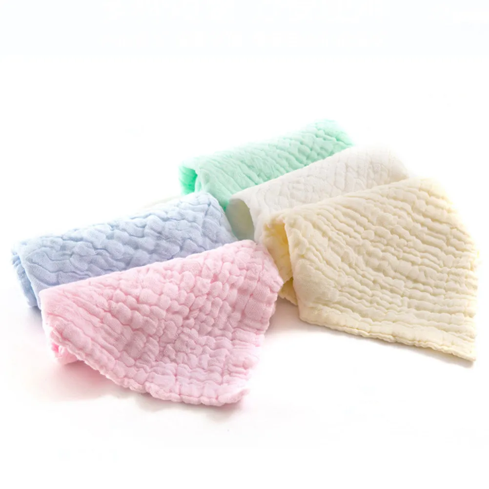 

6Pcs Cotton Baby Saliva Towels Gentle Gauze Kerchiefs for Drooling Toddlers Multi Use Face Wipe Bibs Soft Skin Friendly Unisex