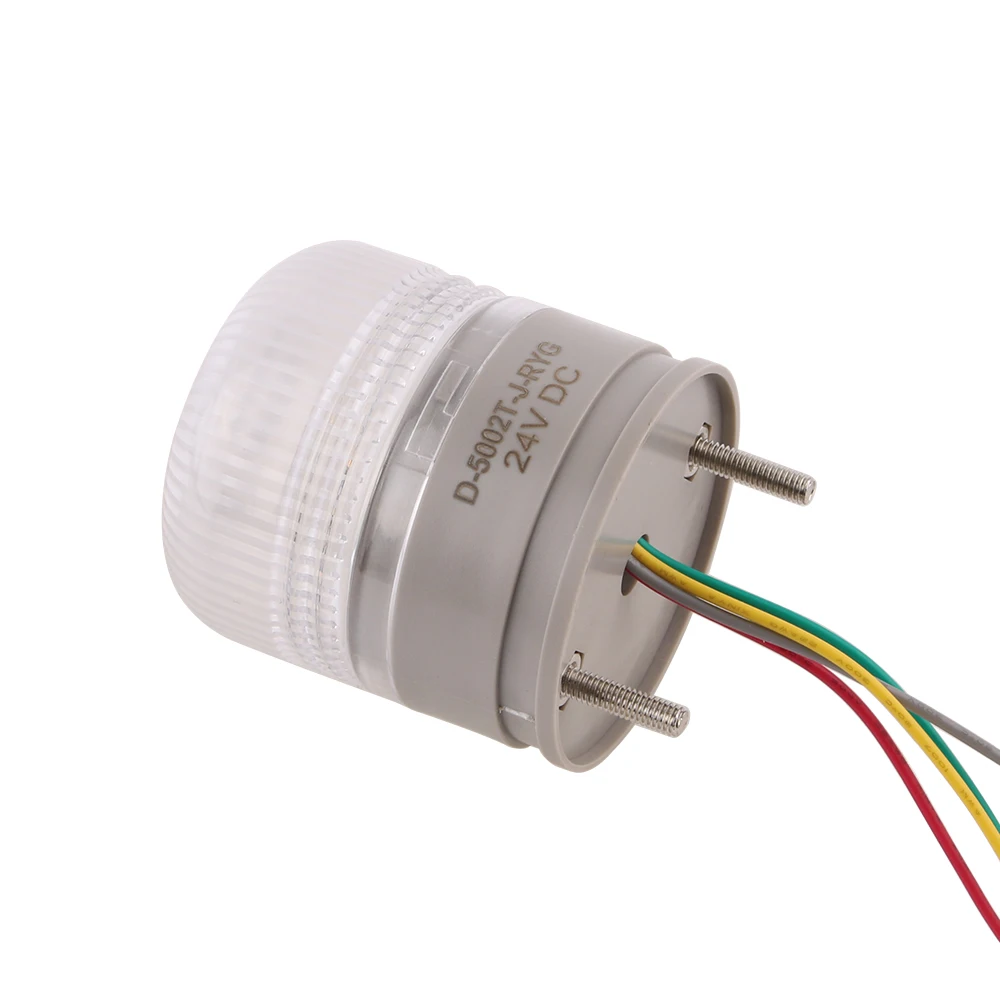 D-5002T 3-kolorowy mały ostrzegawczy sygnał świetlny wskaźnik LED migające światło alarmowy DC 12V 24V AC110V 220V