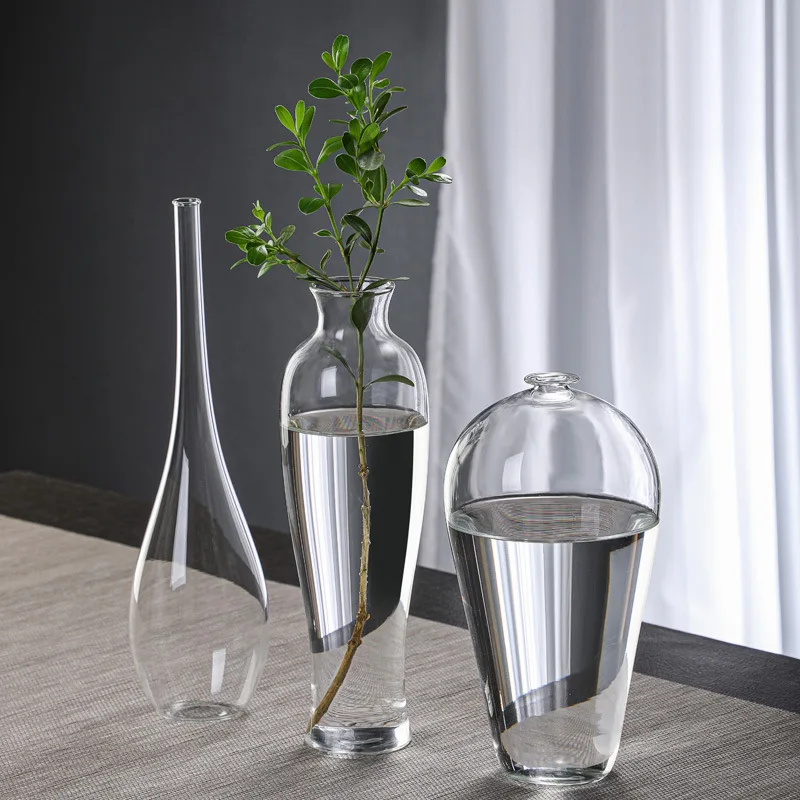 Elegant Clear Glass Vase Japanese Zen Flower Vases Hydroponic Plant Terrarium DIY Flower Arrangements Wedding Home Table Decor