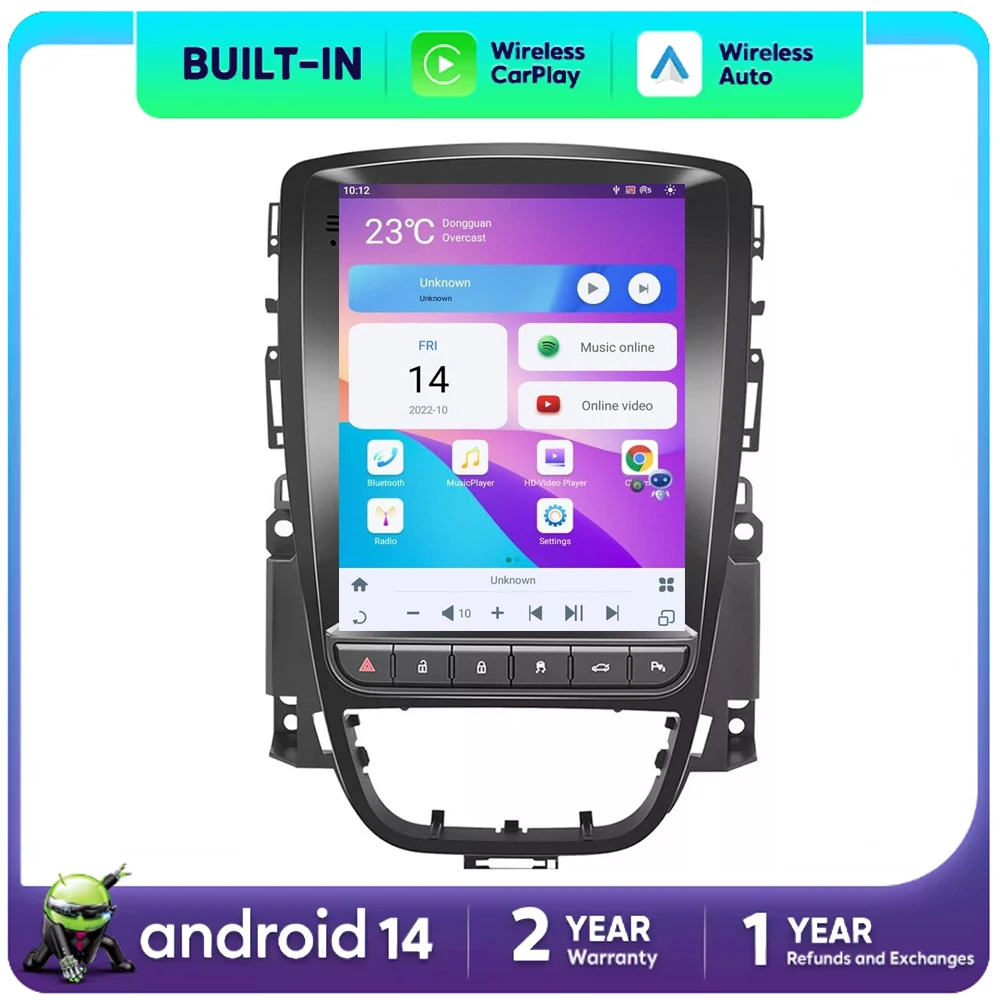 9,7 "pantalla Vertical inalámbrica Android Auto para Opel Astra J 2009-2014 2015 Radio de coche 8 núcleos FM Multimedia pantalla dividida DSP