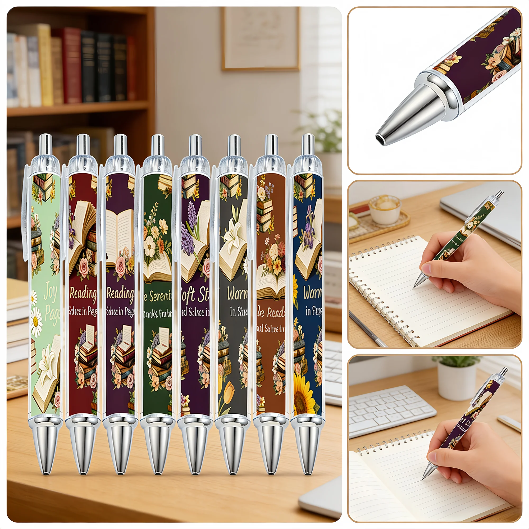 5er/8er-Set Kugelschreiber mit Liebes-Lese-Thema, Retro-Leseserie, exquisiter Geschenkstift, geschmeidig schreibender Unterschriftenstift für Studenten