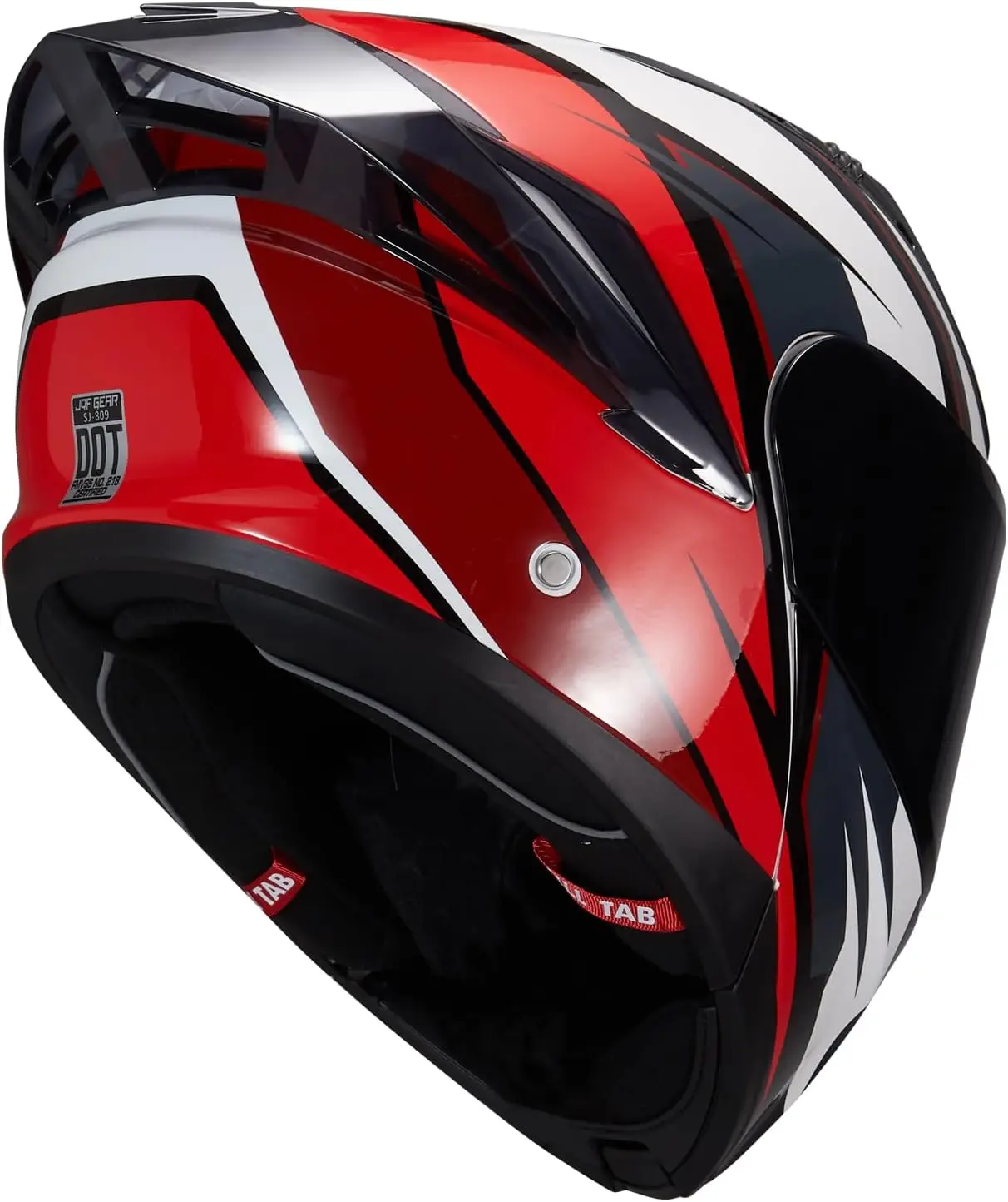 Capacete modular de motocicleta com viseira dupla, capacetes faciais inteiros SJ-809 aprovados pela DOT para adultos, homens e mulheres (velocidade brilhante L)