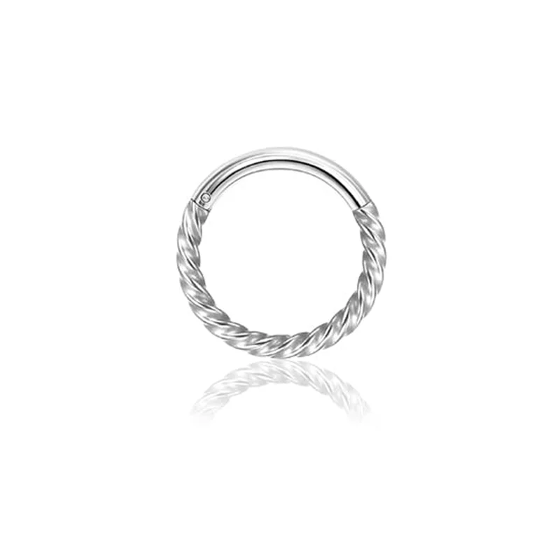 Stainless Steel Opal Septum Clicker Ring