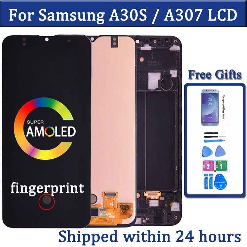 Super AMOLED For Samsung A30s LCD Display A307 A307F A307FN A307G A307YN LCD Touch Screen Digitizer Assembly Replacement