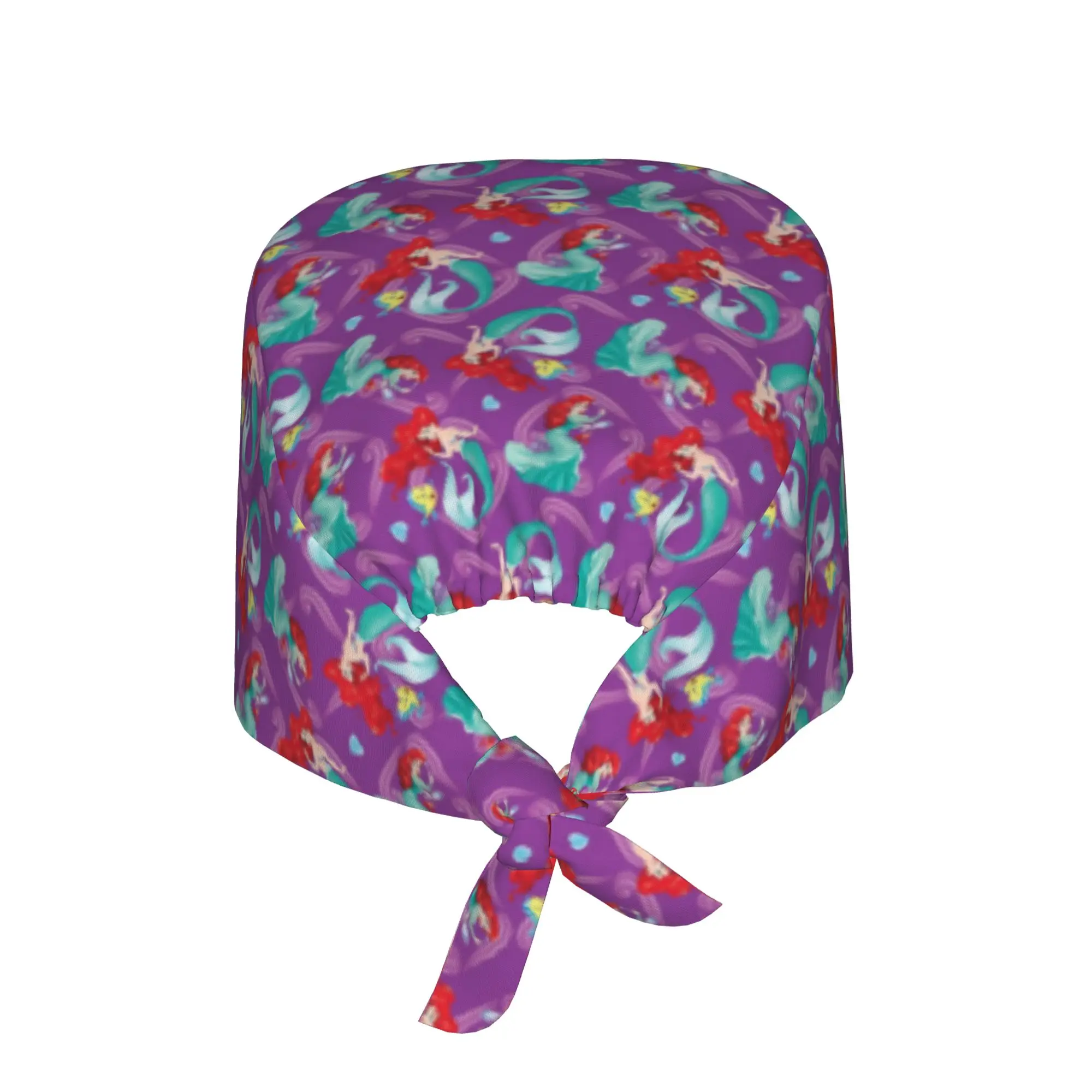 Custom Littles Anime Mermaides Working Cap Surgical Hats Men Women Fish Manga Operating Room Cap Nursing Cap Lab Works Hat