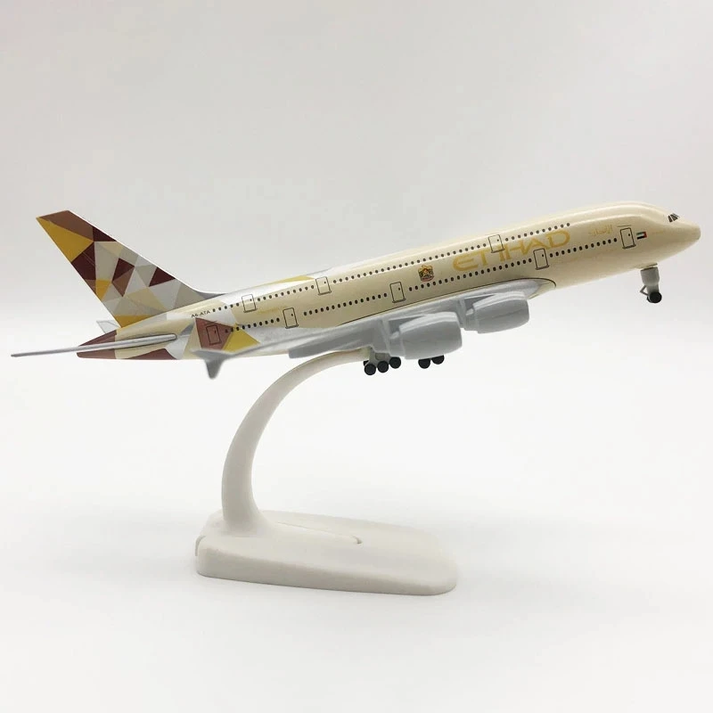 1/400 مقياس A380 الخطوط الجوية الاتحادية نموذج طائرة 20 سنتيمتر سبيكة معدنية دييكاست طائرة مع عجلات جمع عرض المنزل أو هدية